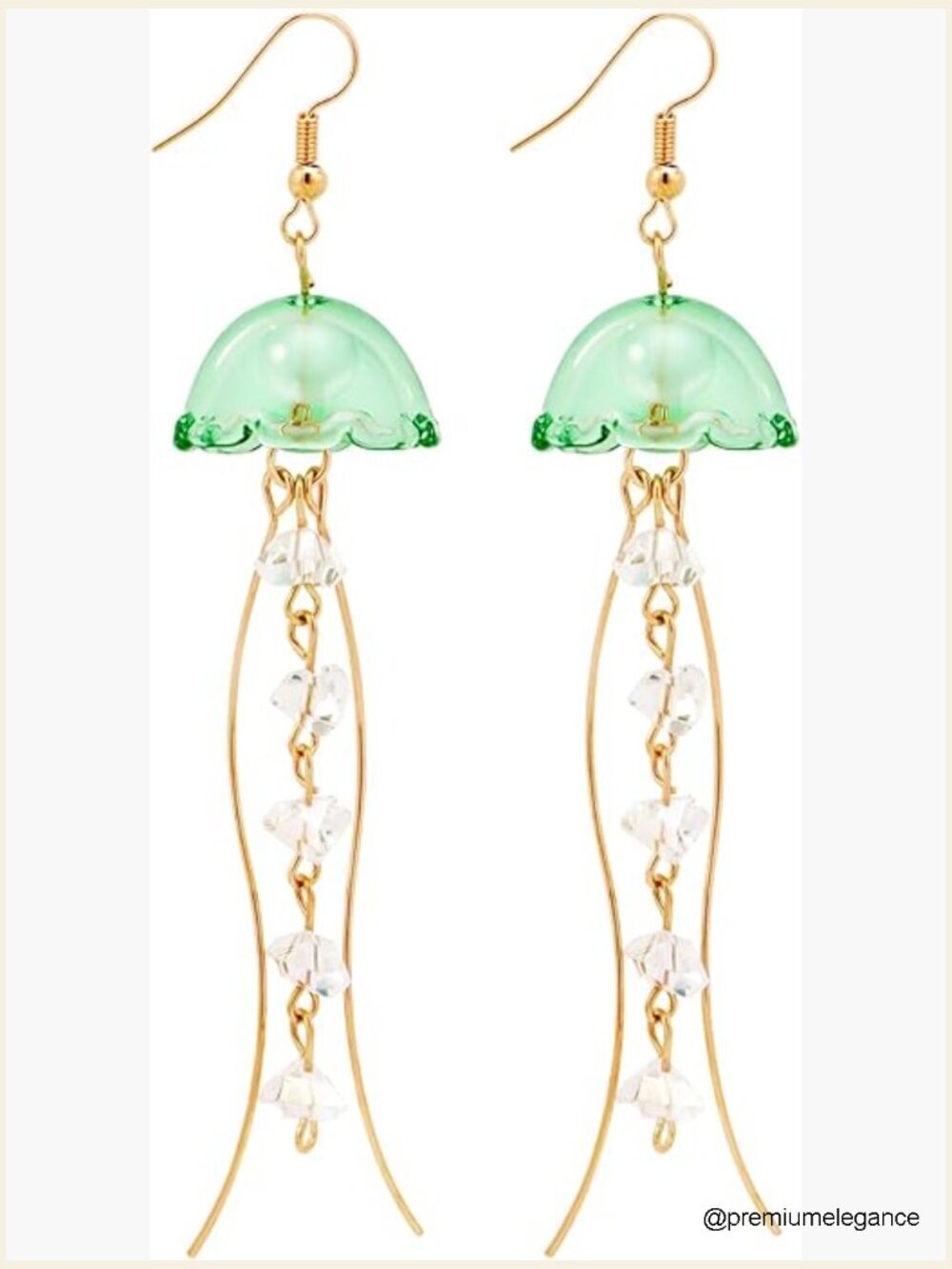 Jellyfish Dangle Drop Earrings - Beach Charm Jewelry